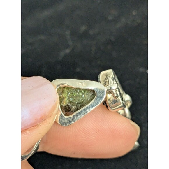 Raw Rainbow Tourmaline Sterling Silver Toggle Clasp Bracelet 7.5" Colourful - Picture 7 of 8